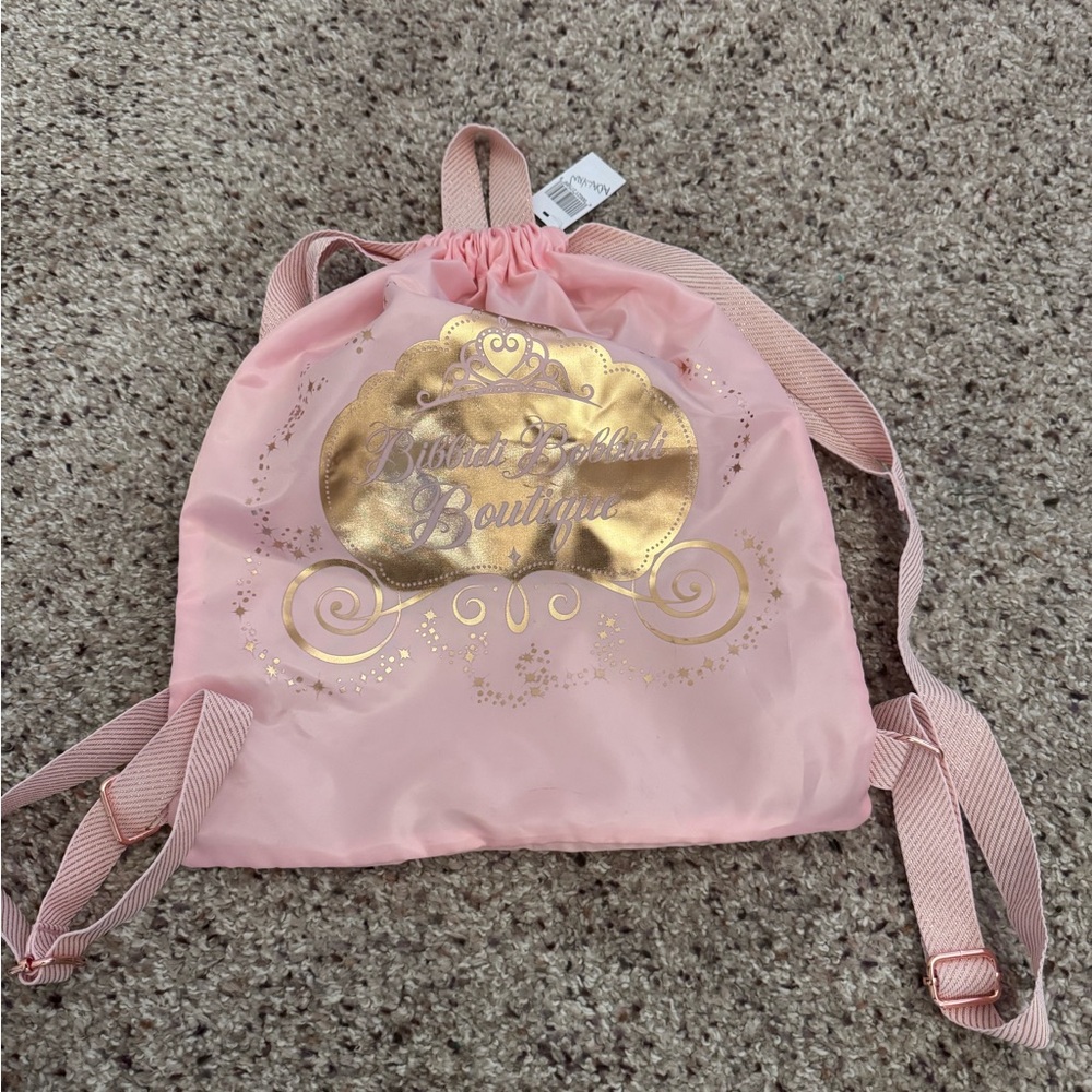 Pink and Gold Drawstring Backpack